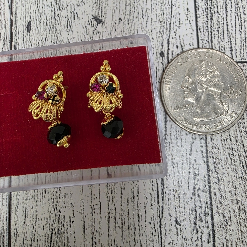 Bhoomi Elegant Gold and Black Earrings